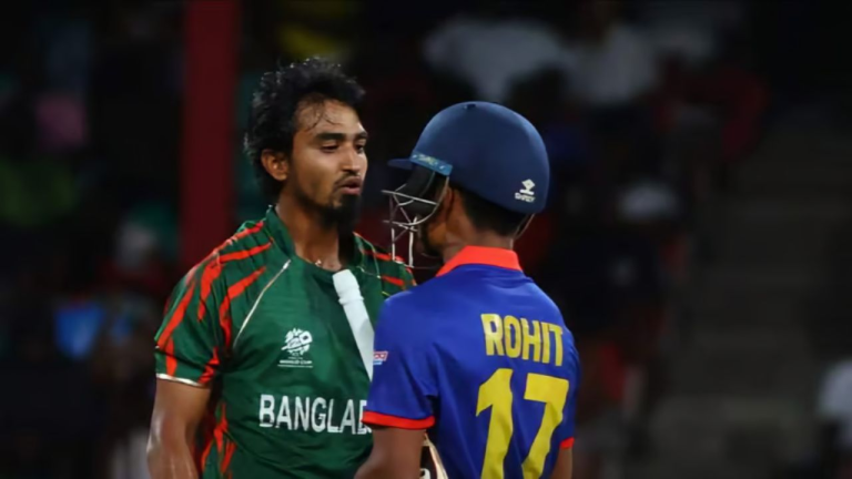 T20 World Cup : नेपाल के कप्तान रोहित पौडेल से भिड़ने की मिली सजा,ICC ने बांग्लादेशी गेंदबाज तंजीम पर लगाया जुर्माना
