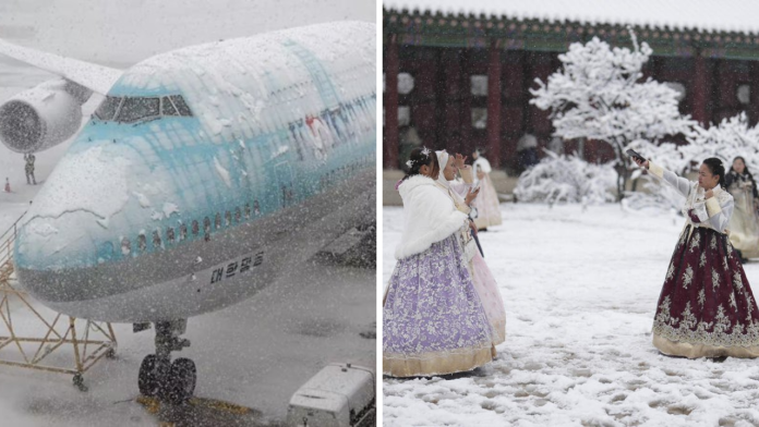 snow storm in south korea