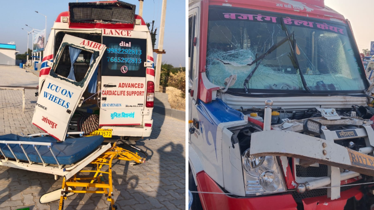 Pali Accident News: तेज रफ्तार डंपर ने एंबुलेंस को मारी टक्कर, हादसे में 2 महिलाओं समेत 4 लोगों की मौत