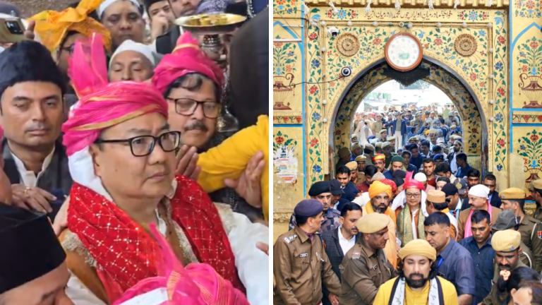 Ajmer शरीफ दरगाह में चढ़ाई गई पीएम मोदी की चादर, केंद्रीय मंत्री किरेन रीजीजू ने पढ़ा प्रधानमंत्री का संदेश