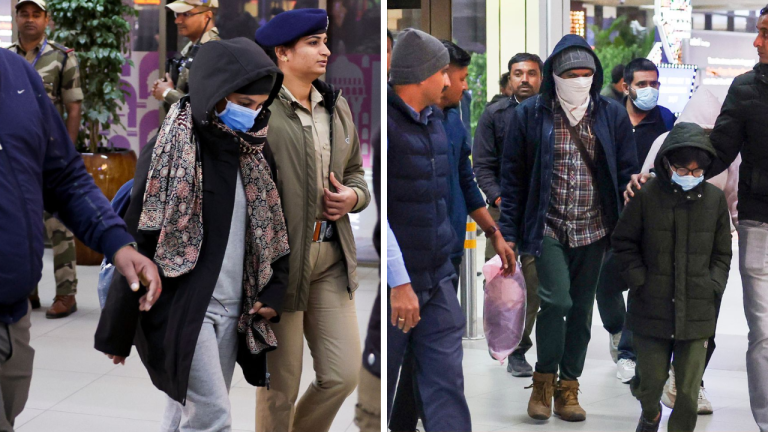 America से निर्वासित 33 गुजराती प्रवासियों को लेकर विमान पहुंचा अहमदाबाद, पुलिस वैन से घर हुए रवाना। Indian Deported From US