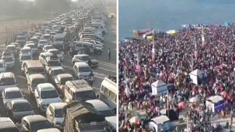 Mahakumbh Traffic Jam: महाकुंभ में बड़ी संख्या में पहुंच रहे श्रद्धालु, बिगड़ी यातायात व्यवस्था, कई किलोमीटर तक लंबा जाम, भीड़ के कारण प्रयागराज संगम स्टेशन बंद
