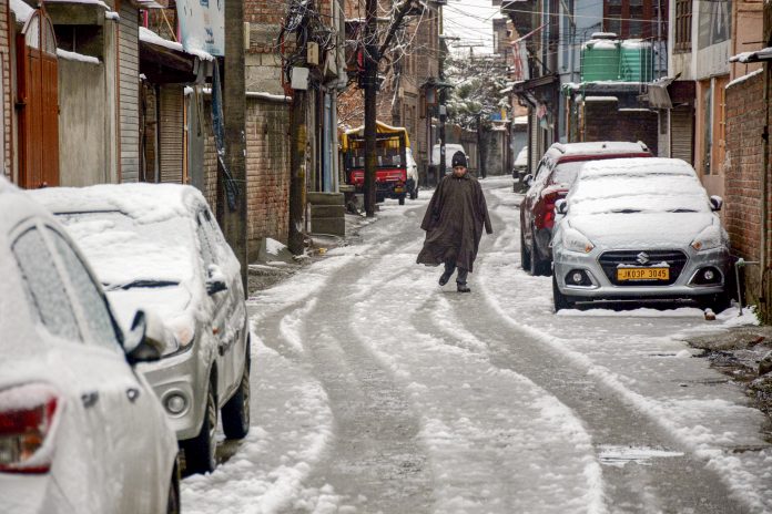 Fresh snowfall in Srinagar