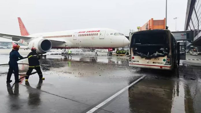 Delhi Airport Bus Fire