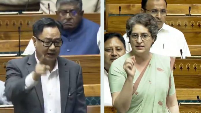 Kiren Rijiju vs Priyanka gandhi