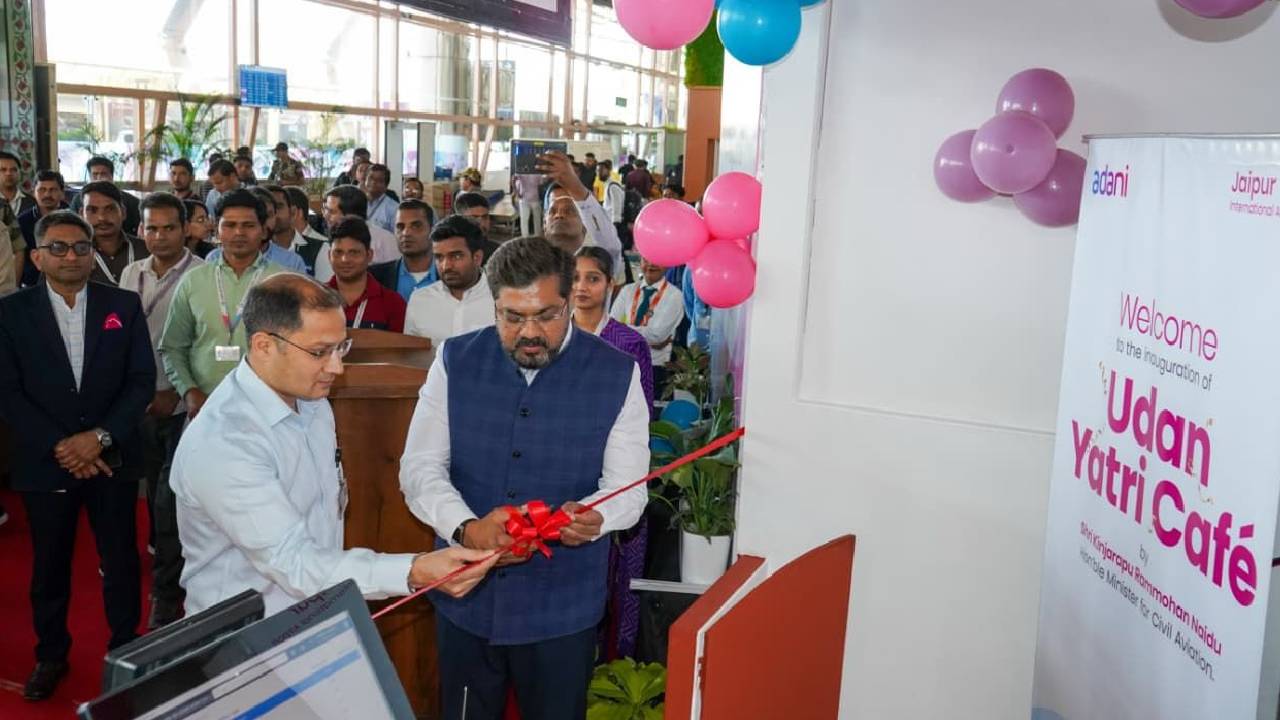 Udaan Yatri Cafe : Minister Ram Mohan Naidu Kinjarapu virtually inaugurated the cafe at Jaipur International Airport : Jago India Jago